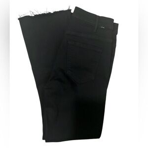MOTHER Black Raw-Hem Jeans